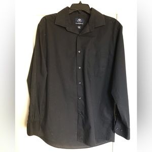 Long Sleeve Black collar dress shirt